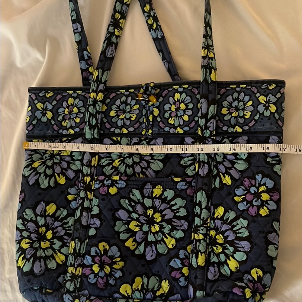 Vera Bradley Indigo Pop Floral Tote Bag - Picture 9 of 11